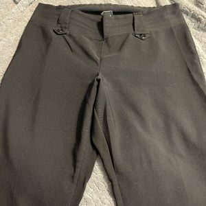 Dots Black Straight Leg Flare Dress Pants w/ 2 Design Front Buckles. Never Worn.